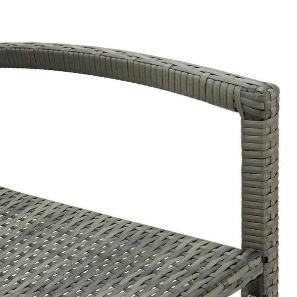 vidaXL Tabourets de bar 2 pcs Gris Résine tressée