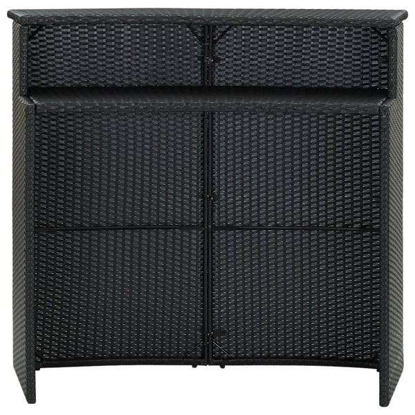 Garten-Bartisch Schwarz 120x55x110 cm Poly Rattan