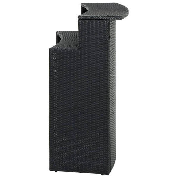 Garten-Bartisch Schwarz 120x55x110 cm Poly Rattan