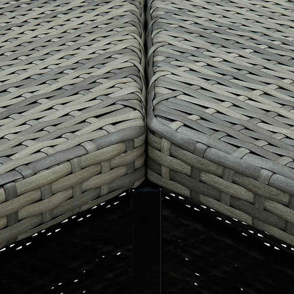 Eck-Bartisch Grau 100x50x105 cm Poly Rattan