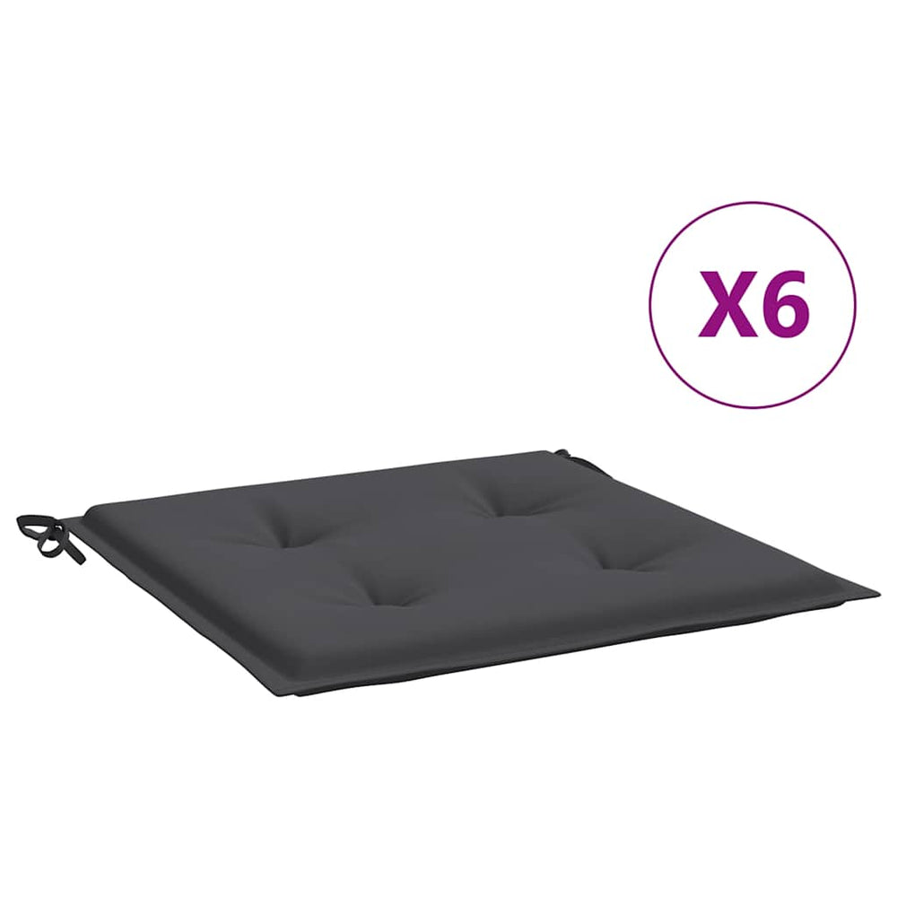 vidaXL Garden Chair Cushions 6 pcs Anthracite 40x40x3 cm Oxford Fabric