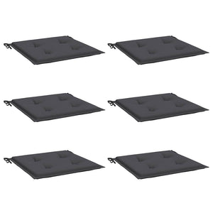 Gartenstuhl-Kissen 6 Stk. Anthrazit 40x40x3 cm Oxford-Gewebe