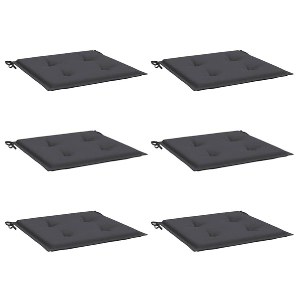 Gartenstuhl-Kissen 6 Stk. Anthrazit 40x40x3 cm Oxford-Gewebe