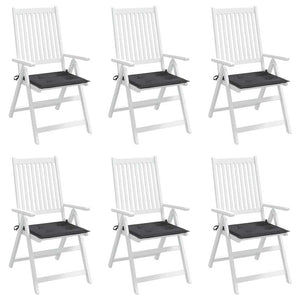 Gartenstuhl-Kissen 6 Stk. Anthrazit 40x40x3 cm Oxford-Gewebe