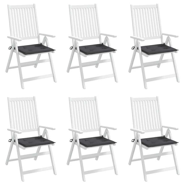 Gartenstuhl-Kissen 6 Stk. Anthrazit 40x40x3 cm Oxford-Gewebe
