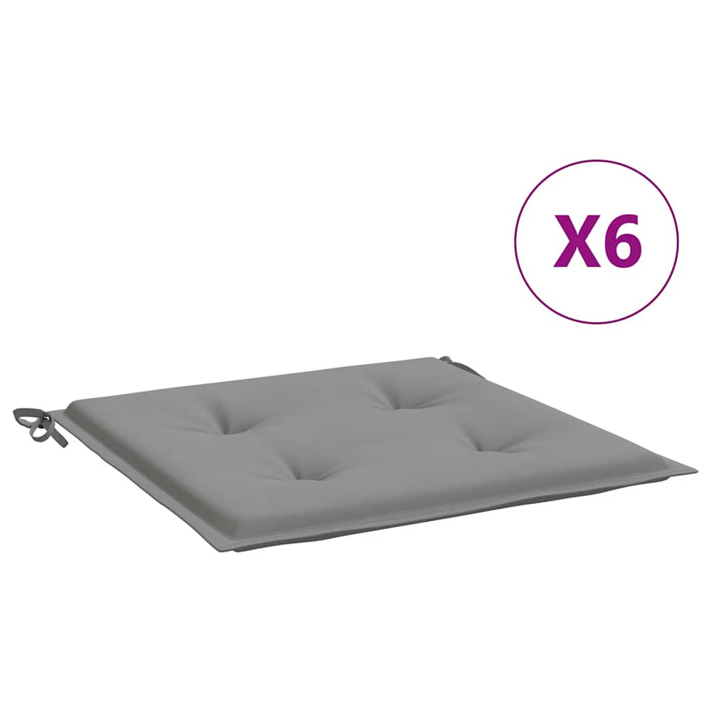 vidaXL Garden Chair Cushions 6 pcs Grey 40x40x4 cm Oxford Fabric