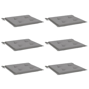 Gartenstuhl-Kissen 6 Stk. Grau 40x40x4 cm Oxford-Gewebe