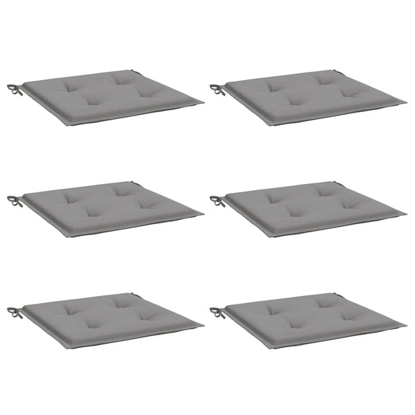 Gartenstuhl-Kissen 6 Stk. Grau 40x40x4 cm Oxford-Gewebe