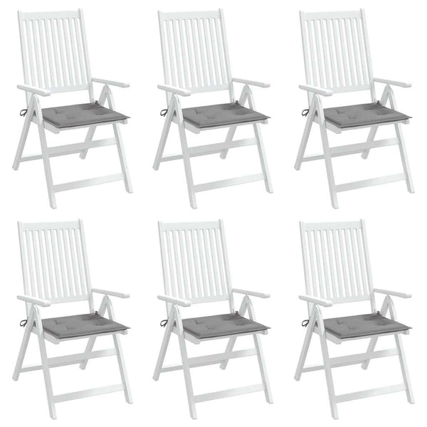 Gartenstuhl-Kissen 6 Stk. Grau 40x40x4 cm Oxford-Gewebe