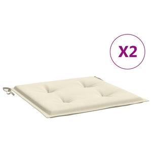 Gartenstuhl-Kissen 2 Stk. Creme 40x40x4 cm Oxford-Gewebe