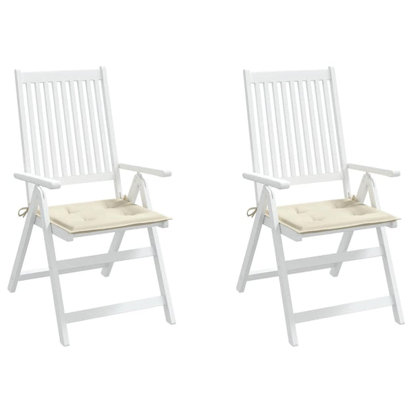 Gartenstuhl-Kissen 2 Stk. Creme 40x40x4 cm Oxford-Gewebe