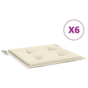 Gartenstuhl-Kissen 6 Stk. Creme 40x40x4 cm Oxford-Gewebe