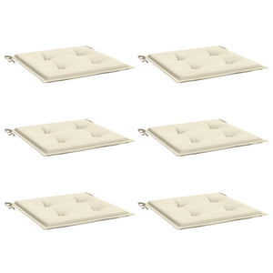 Gartenstuhl-Kissen 6 Stk. Creme 40x40x4 cm Oxford-Gewebe