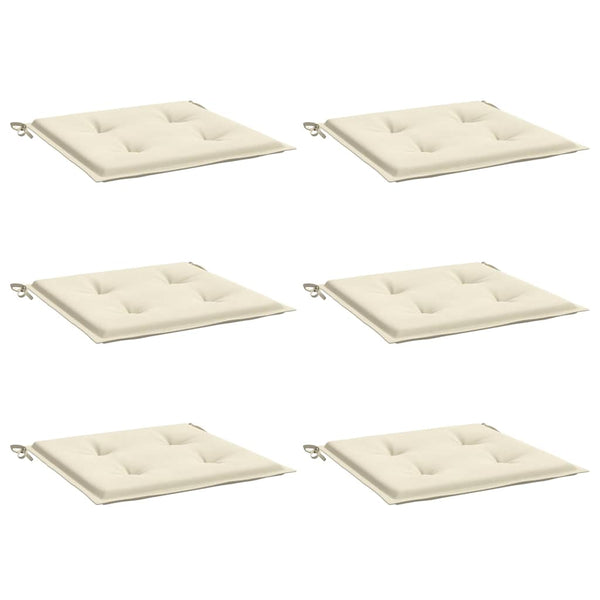 Gartenstuhl-Kissen 6 Stk. Creme 40x40x4 cm Oxford-Gewebe