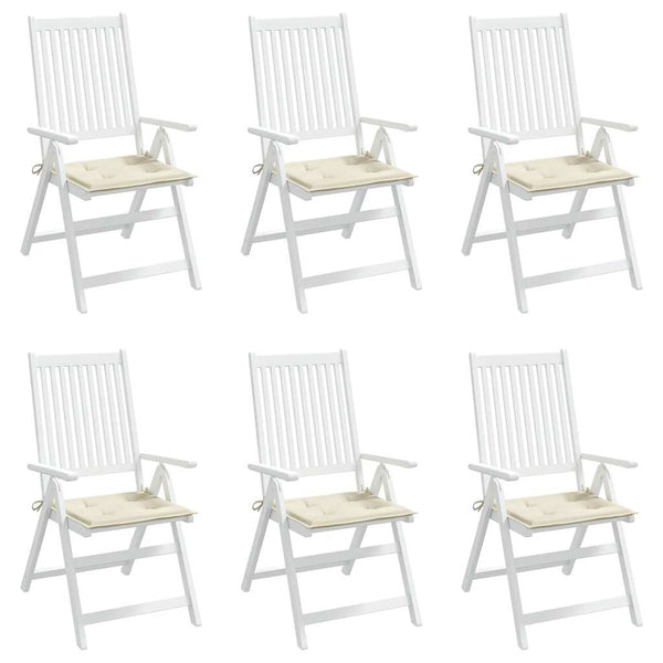 Gartenstuhl-Kissen 6 Stk. Creme 40x40x4 cm Oxford-Gewebe