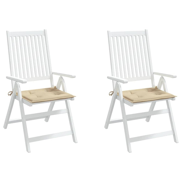 Gartenstuhl-Kissen 2 Stk. Beige 40x40x4 cm Oxford-Gewebe