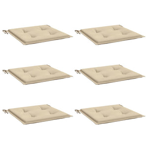 Gartenstuhl-Kissen 6 Stk. Beige 40x40x4 cm Oxford-Gewebe