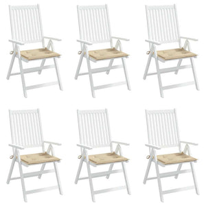 Gartenstuhl-Kissen 6 Stk. Beige 40x40x4 cm Oxford-Gewebe