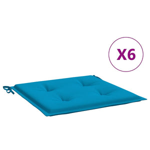 Gartenstuhl-Kissen 6 Stk. Blau 40x40x4 cm Oxford-Gewebe