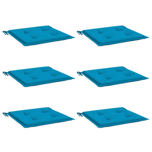 Gartenstuhl-Kissen 6 Stk. Blau 40x40x4 cm Oxford-Gewebe