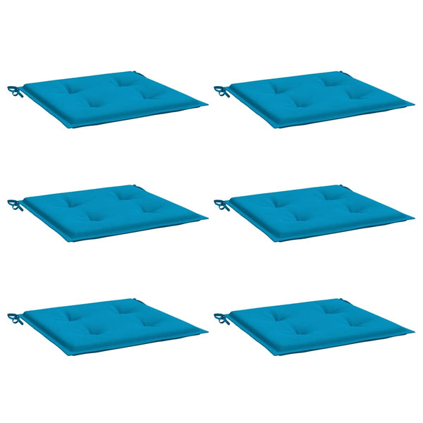 Gartenstuhl-Kissen 6 Stk. Blau 40x40x4 cm Oxford-Gewebe