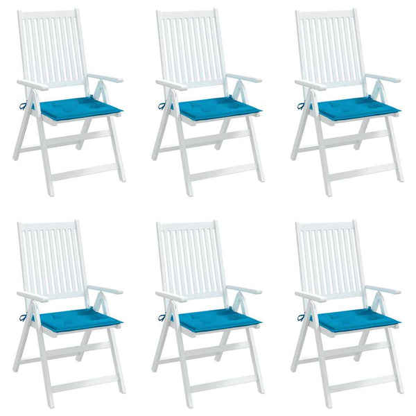 Gartenstuhl-Kissen 6 Stk. Blau 40x40x4 cm Oxford-Gewebe