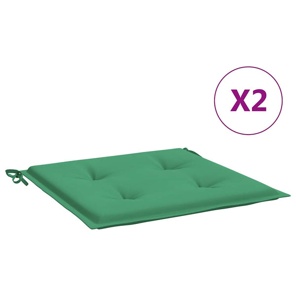 Gartenstuhl-Kissen 2 Stk. Grün 40x40x4 cm Oxford-Gewebe