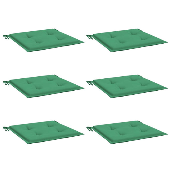 Gartenstuhl-Kissen 6 Stk. Grün 40x40x4 cm Oxford-Gewebe