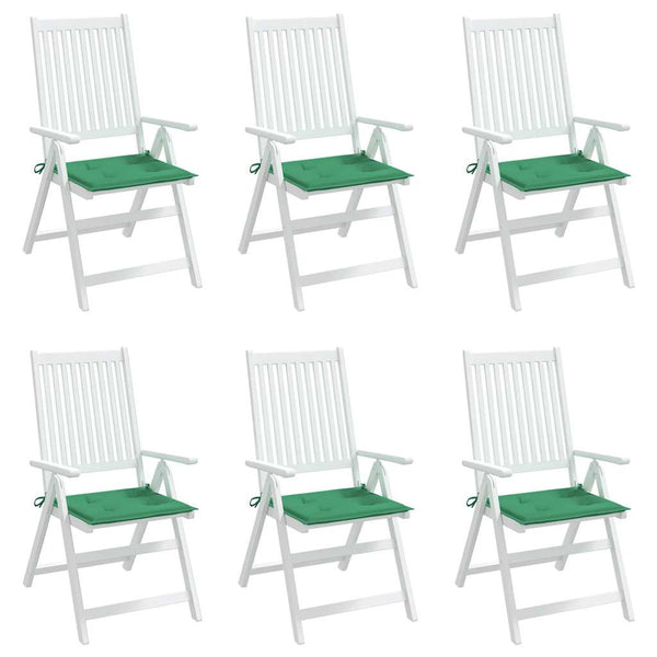 Gartenstuhl-Kissen 6 Stk. Grün 40x40x4 cm Oxford-Gewebe