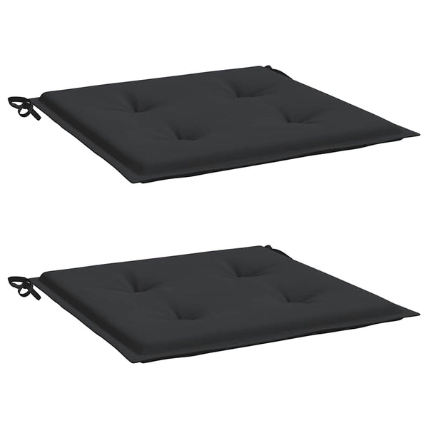 Gartenstuhl-Kissen 2 Stk. Schwarz 40x40x3 cm Oxford-Gewebe