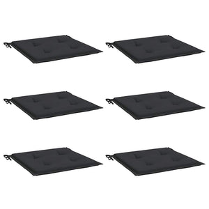 Gartenstuhl-Kissen 6 Stk. Schwarz 40x40x3 cm Oxford-Gewebe
