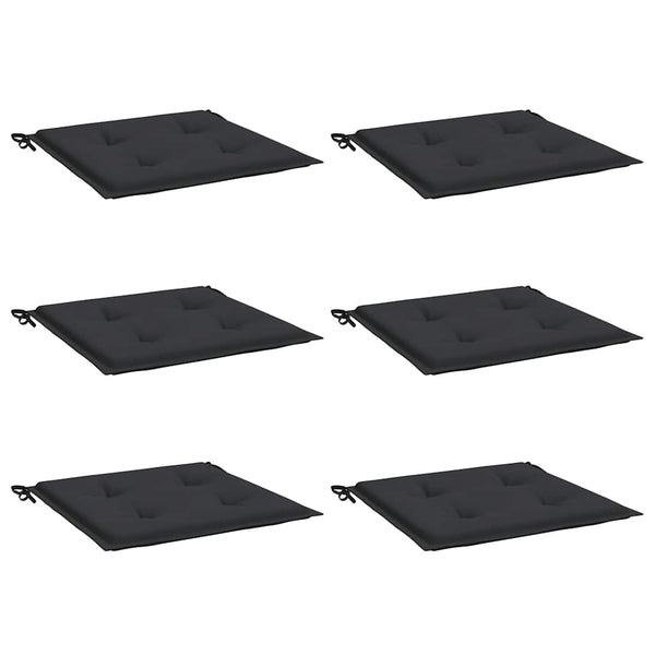 Gartenstuhl-Kissen 6 Stk. Schwarz 40x40x3 cm Oxford-Gewebe