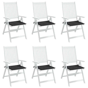 Gartenstuhl-Kissen 6 Stk. Schwarz 40x40x3 cm Oxford-Gewebe