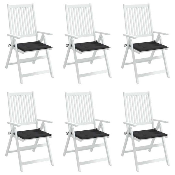 Gartenstuhl-Kissen 6 Stk. Schwarz 40x40x3 cm Oxford-Gewebe