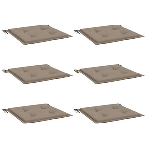 Gartenstuhl-Kissen 6 Stk. Taupe 40x40x4 cm Oxford-Gewebe