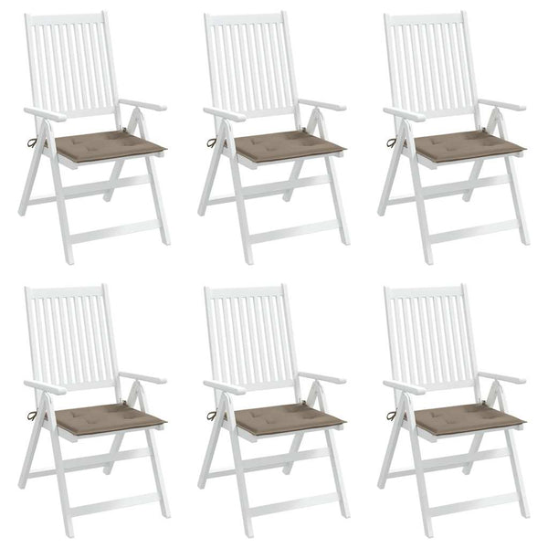 Gartenstuhl-Kissen 6 Stk. Taupe 40x40x4 cm Oxford-Gewebe