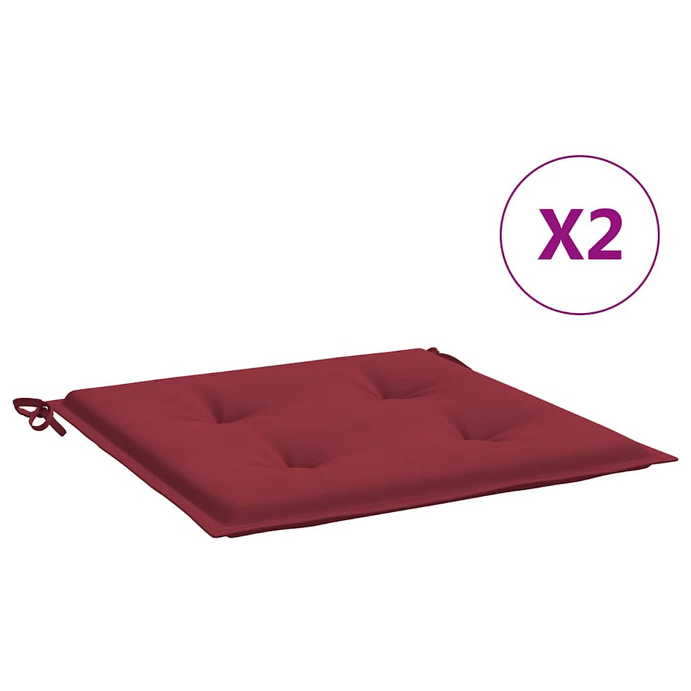 vidaXL Garden Chair Cushions 2 pcs Wine Red 40x40x3 cm Oxford Fabric