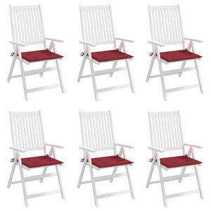 Gartenstuhl-Kissen 6 Stk. Weinrot 40x40x3 cm Oxford-Gewebe