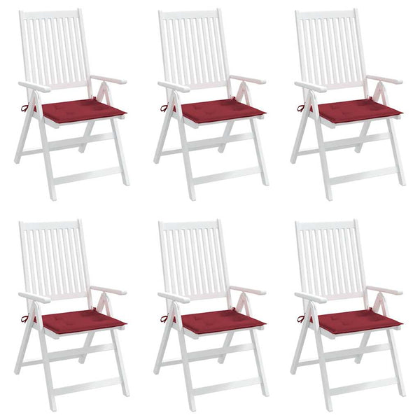 Gartenstuhl-Kissen 6 Stk. Weinrot 40x40x3 cm Oxford-Gewebe