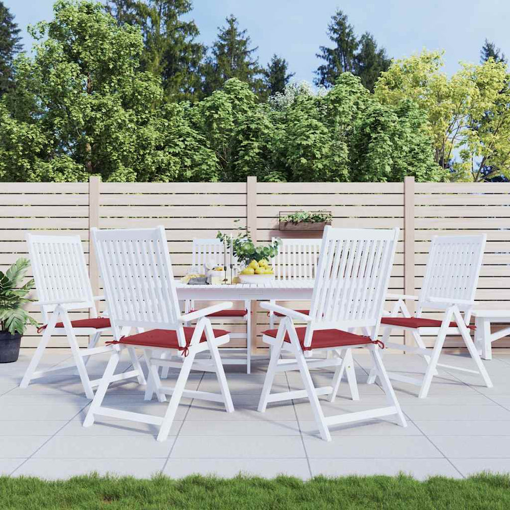 vidaXL Garden Chair Cushions 6 pcs Wine Red 40x40x3 cm Oxford Fabric