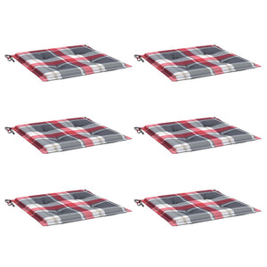 Gartenstuhl-Kissen 6Stk. Rot Karomuster 40x40x4cm Oxford-Gewebe