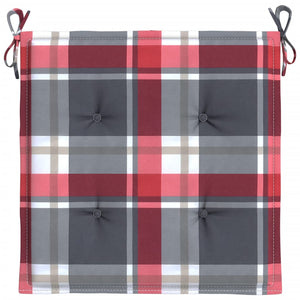 Gartenstuhl-Kissen 6Stk. Rot Karomuster 40x40x4cm Oxford-Gewebe