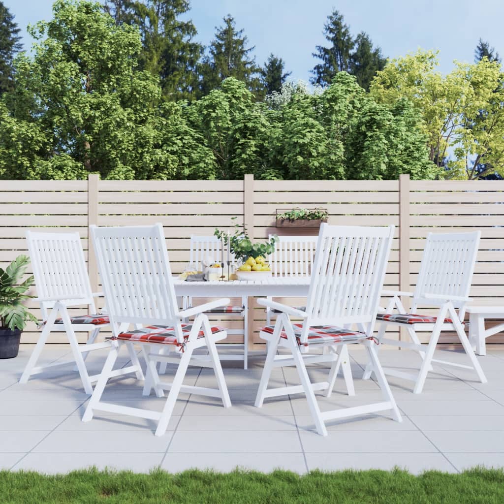 Gartenstuhl-Kissen 6Stk. Rot Karomuster 40x40x4cm Oxford-Gewebe