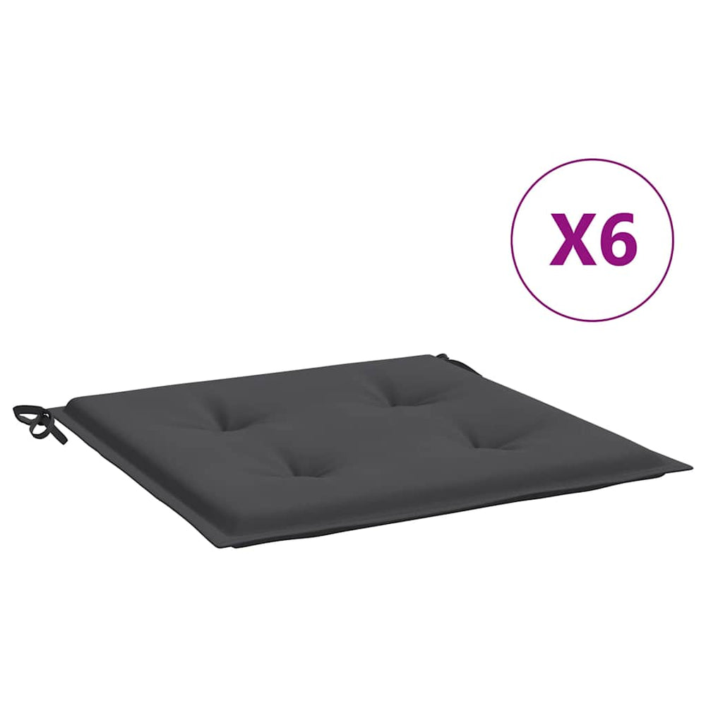 vidaXL Garden Chair Cushions 6 pcs Anthracite 50x50x3 cm Oxford Fabric