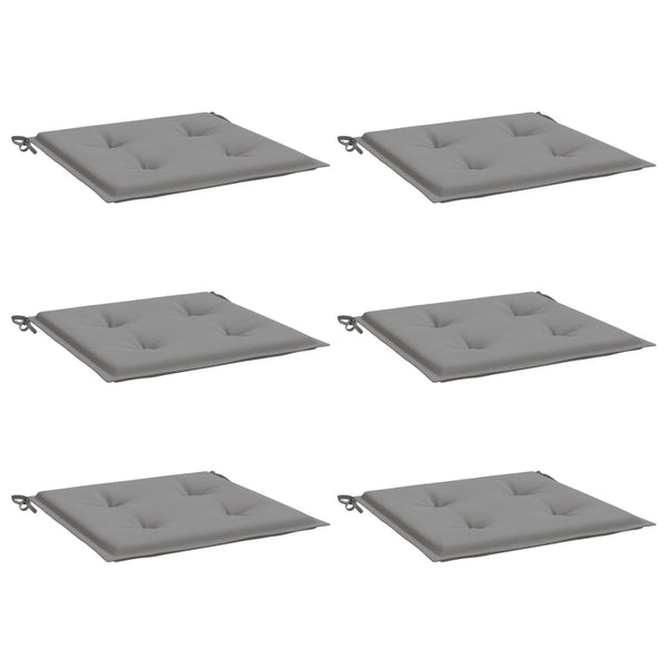 Gartenstuhl-Kissen 6 Stk. Grau 50x50x4 cm Oxford-Gewebe