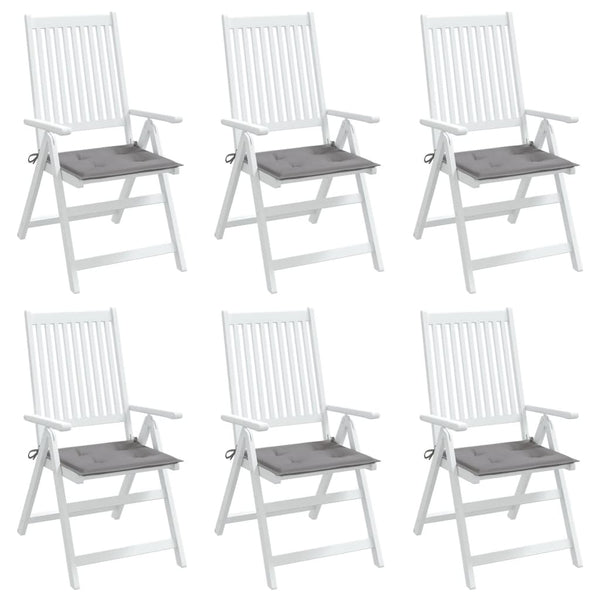 Gartenstuhl-Kissen 6 Stk. Grau 50x50x4 cm Oxford-Gewebe