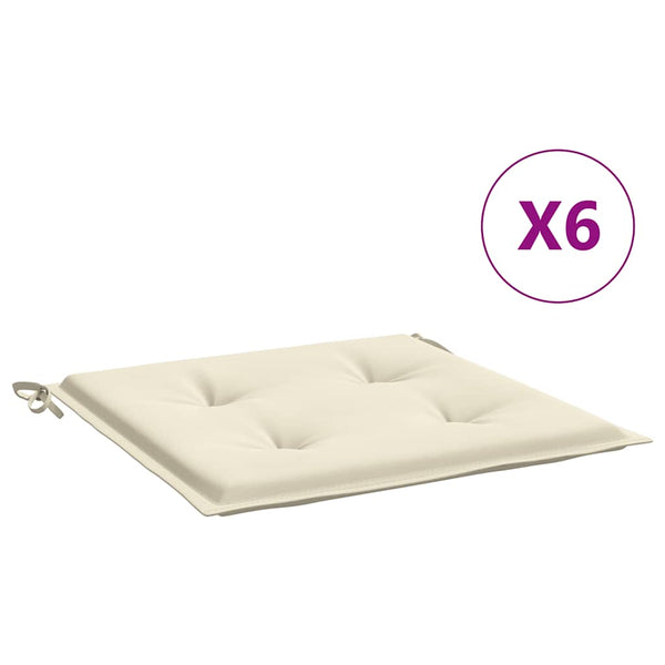 Gartenstuhl-Kissen 6 Stk. Creme 50x50x2 cm Oxford-Gewebe