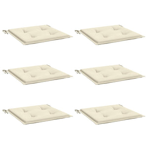 Gartenstuhl-Kissen 6 Stk. Creme 50x50x2 cm Oxford-Gewebe