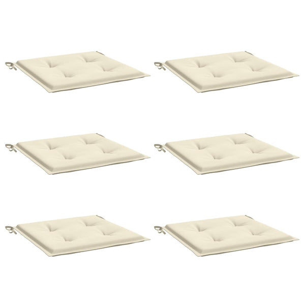 Gartenstuhl-Kissen 6 Stk. Creme 50x50x2 cm Oxford-Gewebe