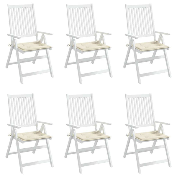 Gartenstuhl-Kissen 6 Stk. Creme 50x50x2 cm Oxford-Gewebe